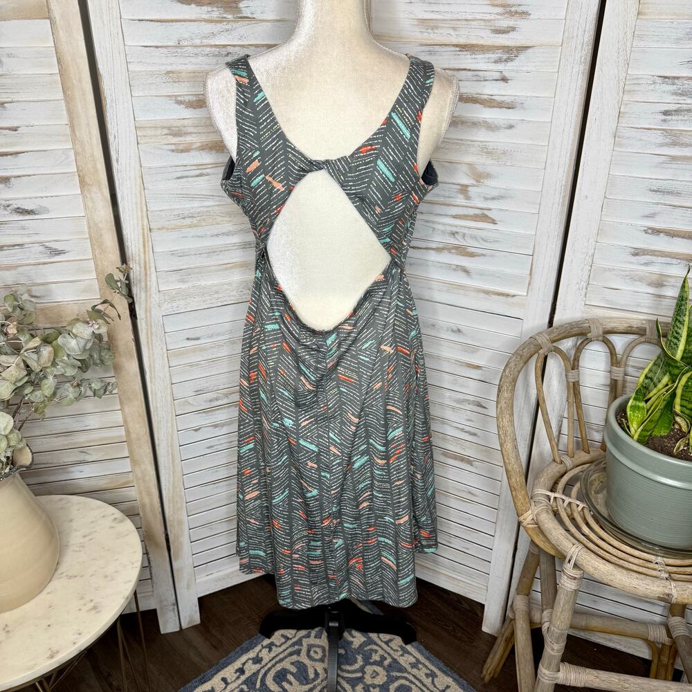 PRANA Women's XL Skypath Tank Dress Back Cut Out Knee Length Outdoor Grey - Picture 5 of 16